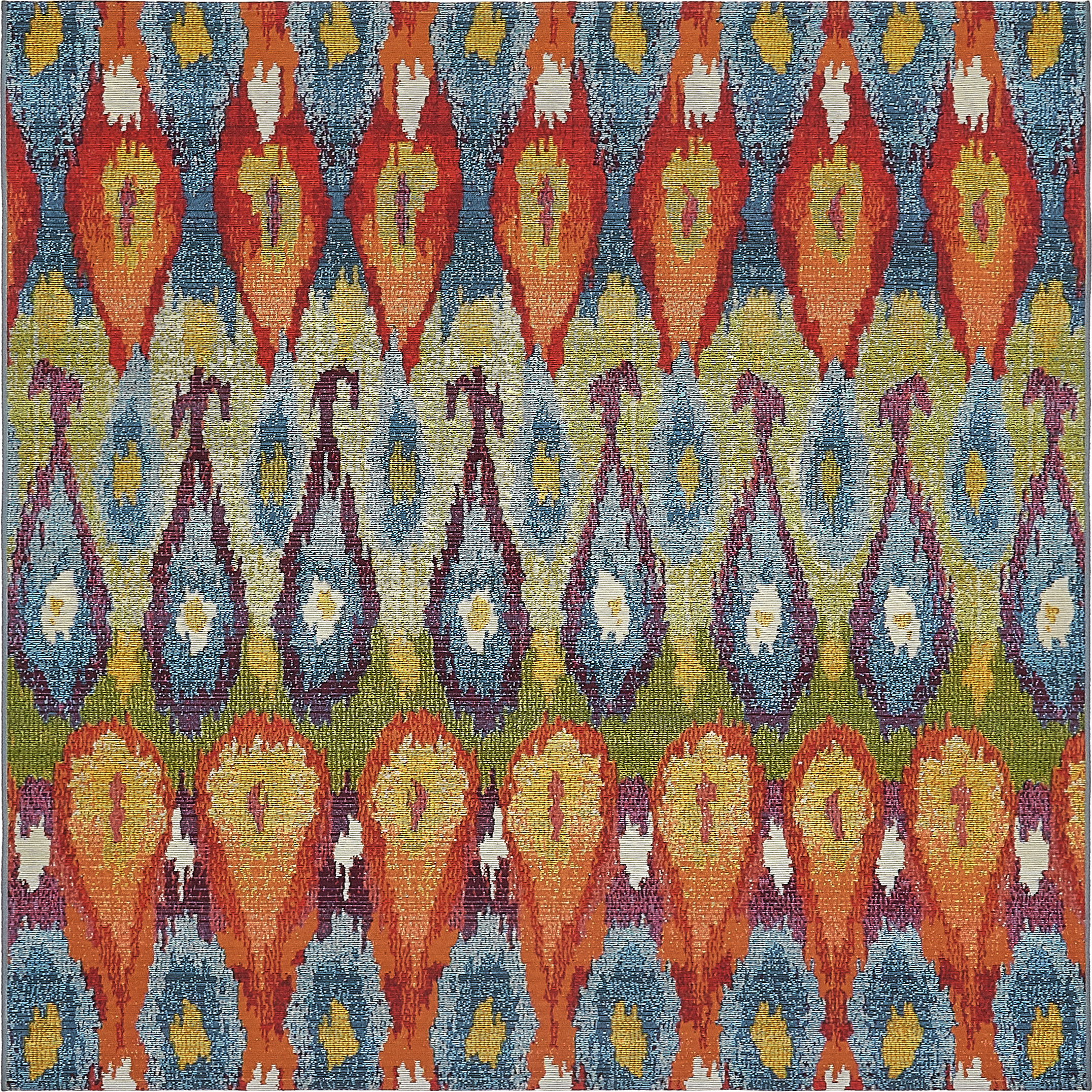Jamie Blue Ikat Indoor Outdoor Area Rug