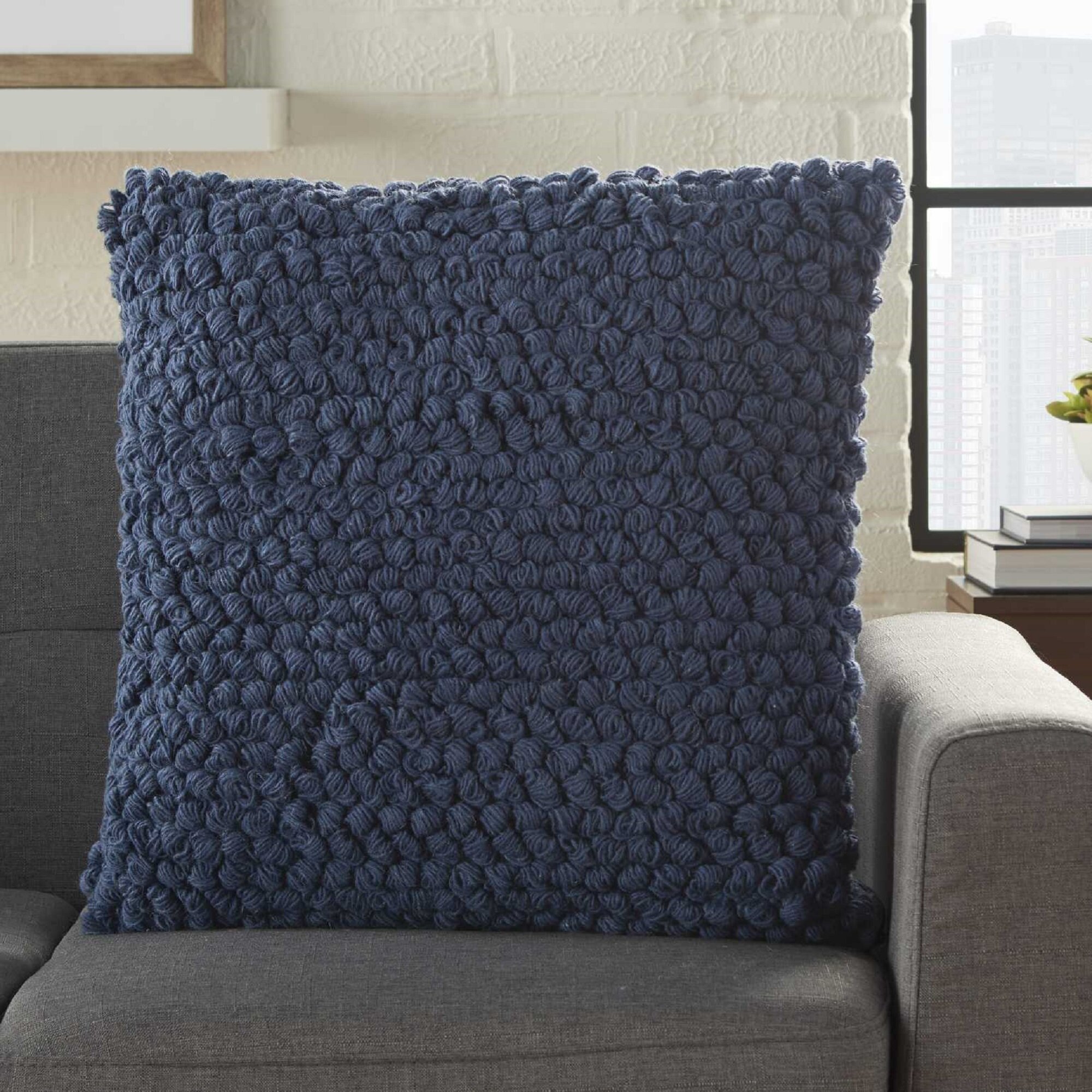 blue sofa pillows