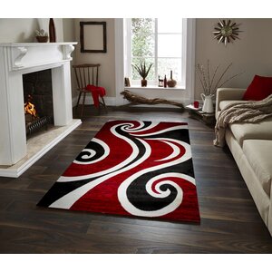 Mckenzie Red/Black/White Area Rug