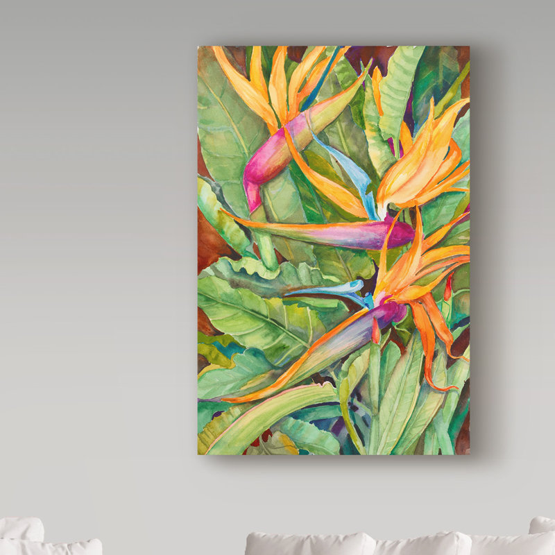 Trademark Art Birds Of Paradise Acrylic Painting Print On