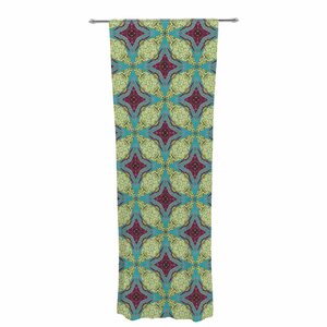 Rachel Watson Brocade Foulard Plum Decorative Geometric Sheer Rod Pocket Curtain Panels (Set of 2)