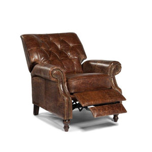 Philip Leather Recliner by Lazzaro Lea..