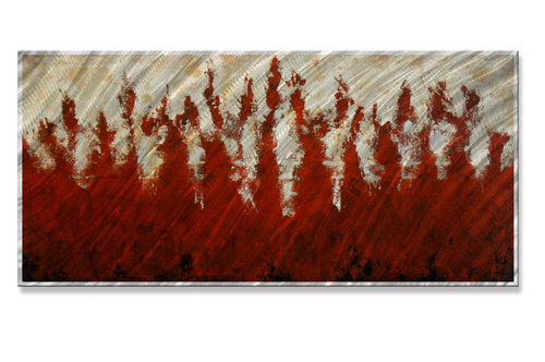All My Walls Red Flame By Roger Silva Painting Print Plaque