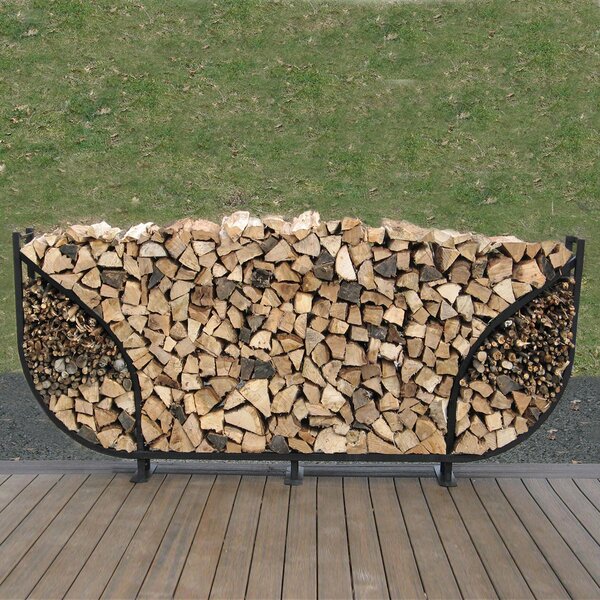 8' Double Leaf Firewood Log Rack With Kindling Kit By ShelterIt