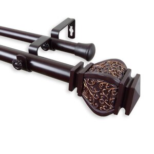 Margot Double Curtain Rod and Hardware Set