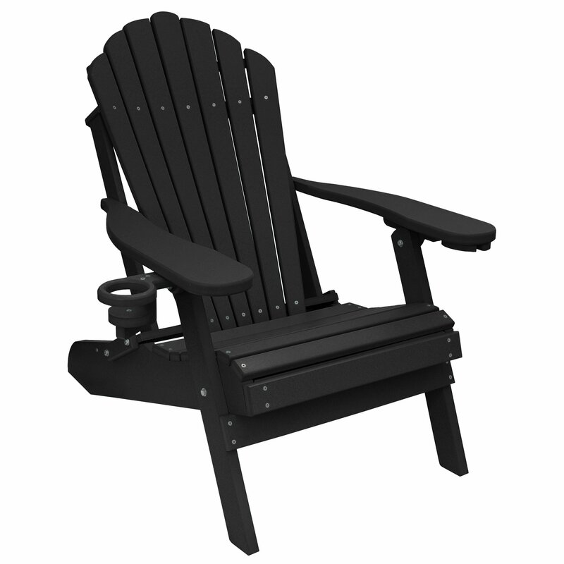 August Grove Haines Poly Lumber Plastic Folding Adirondack ...