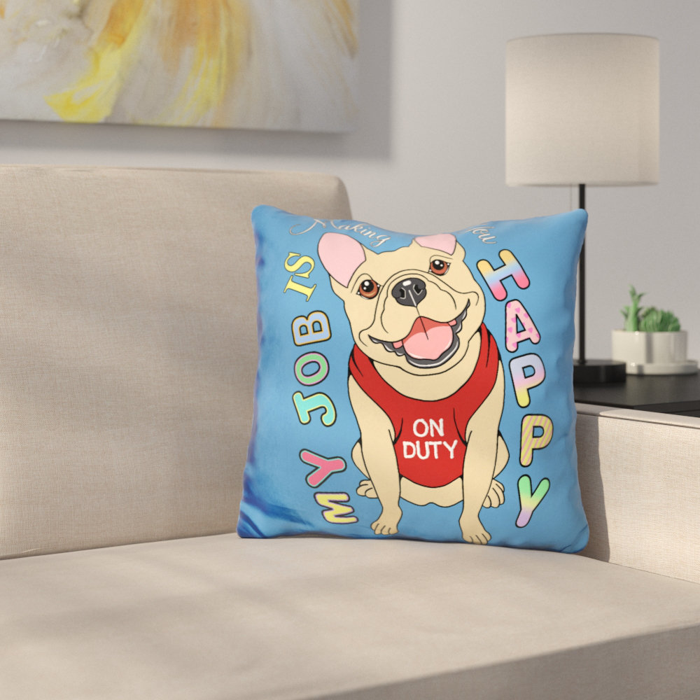 East Urban Home French Bulldog Graphic Style Throw Pillow Wayfair