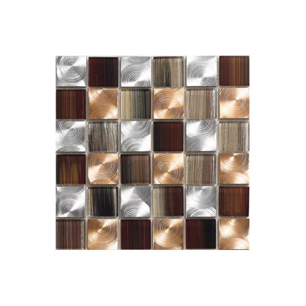 Pearl 12 x 12 Glass Mosaic Tile in Copper by Kellani
