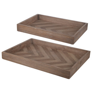 Brown 2 Piece Tray Set