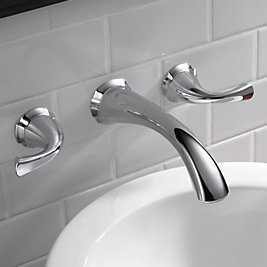 Wall Mounted Bathroom Sink Faucets You Ll Love Save Delta Addison Wall Mounted Bathroom Faucet
