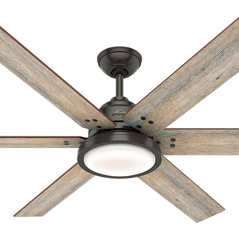 Hunter Fan 60 Warrant 6 Blade Ceiling Fan With Light Kit Included