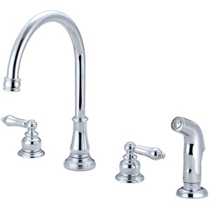 Brentwood Double Handle Widespread Kitchen Faucet with Side Spray