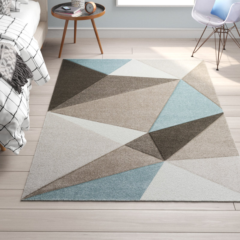 Trule Cheeseman Geometric Gray Blue Brown Area Rug Reviews Wayfair Gray Blue Brown Area Rug
