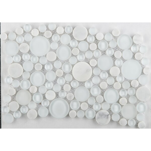 Lucente 12 x 12 Glass Stone Blend Circle Mosaic Tile in Ambrato by Emser Tile