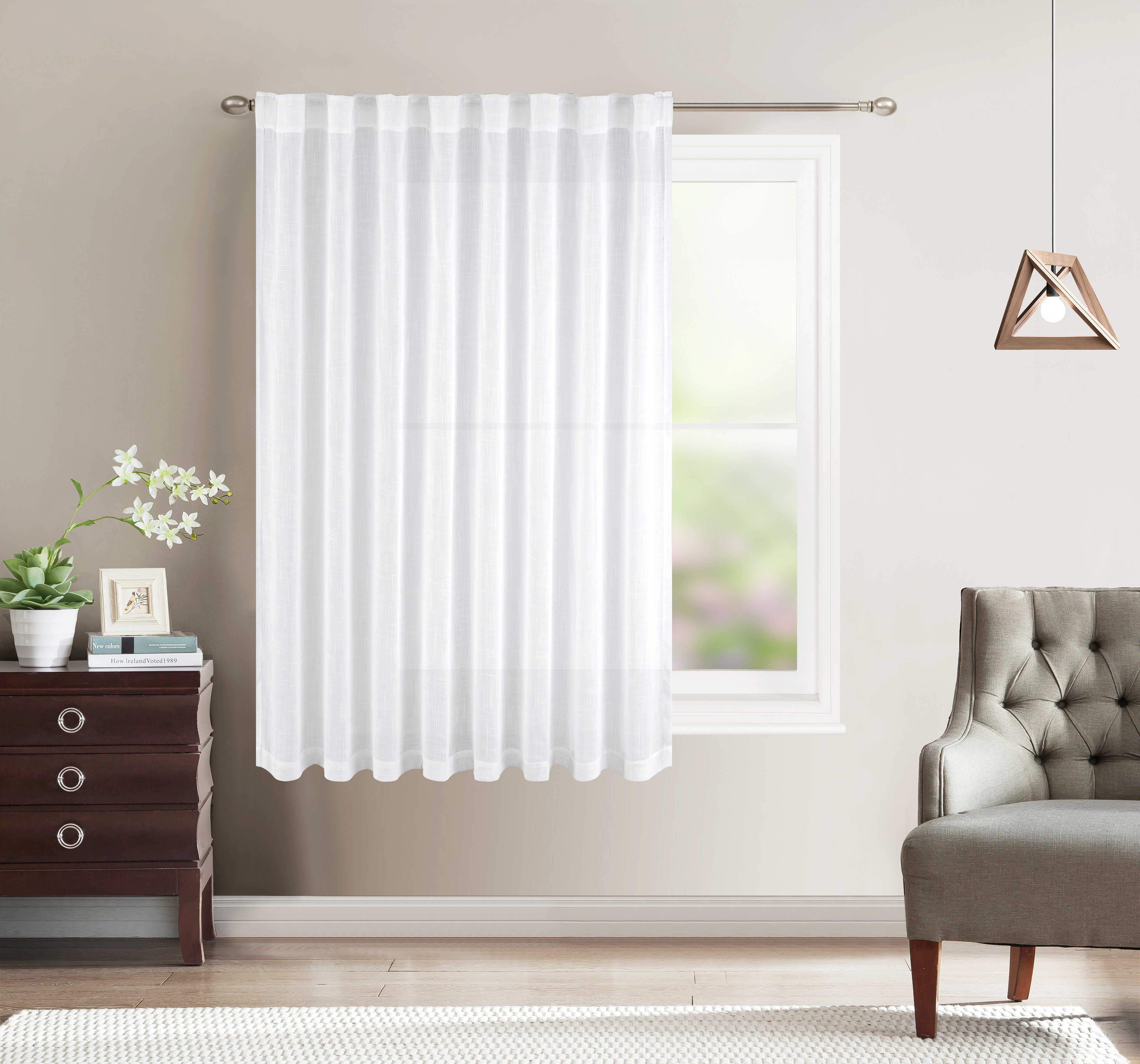 Andover Mills Iker Solid Sheer Rod Pocket Single Curtain Panel