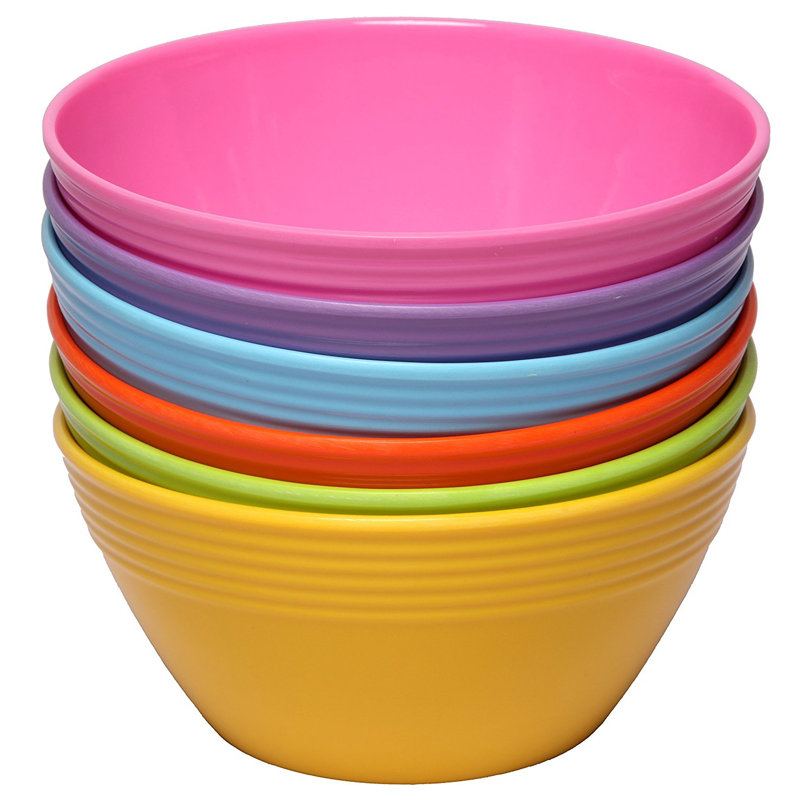 Soup Cereal Set of 6 Melamine Bowl Set Hot Assorted Colors