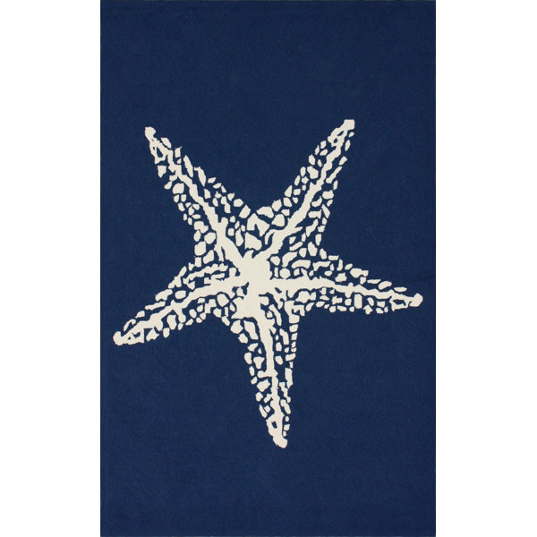 Dashiell Hand-Woven Navy Indoor/Outdoor Area Rug by Beachcrest Home