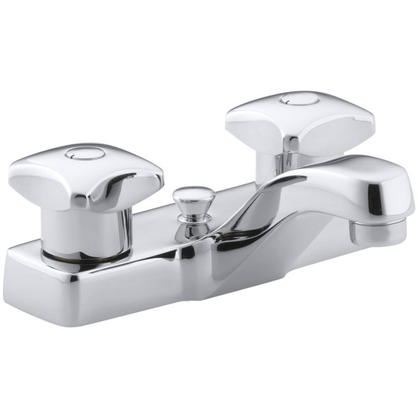 Triton Centerset Commercial Bathroom Sink Faucet with Pop-Up Drain and Standard Handles by Kohler