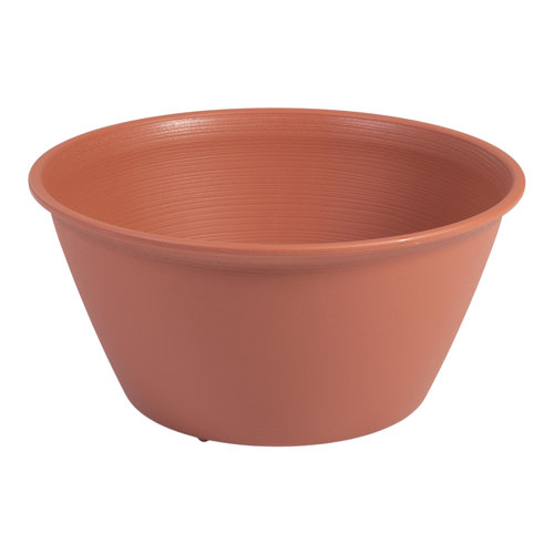 Plastic Plant Pot IRIS Colour: Brown, Size: 17.4cm H x 35.5cm W x 35.5cm D