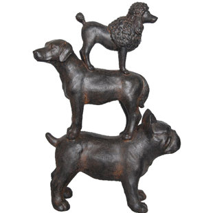 Outdoor Dog Statue Wayfair Decorative Resin Stacked Dogs Statue
