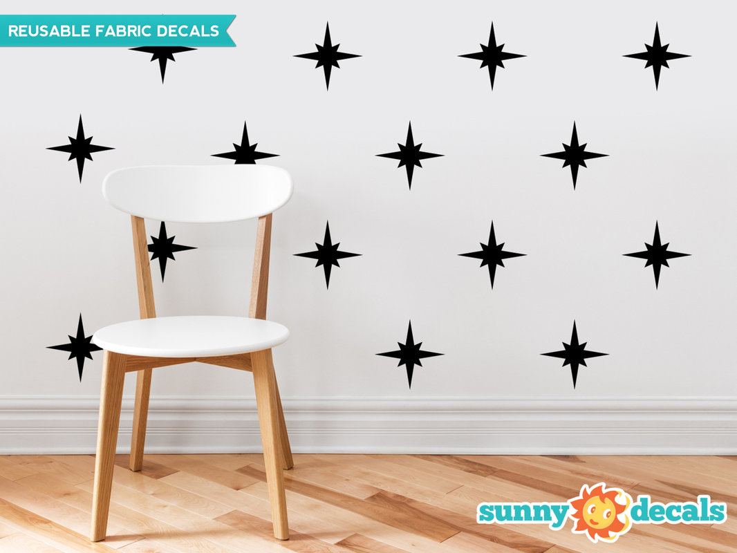 Sunny Decals Retro Stars Fabric Wall Decal & Reviews Wayfair
