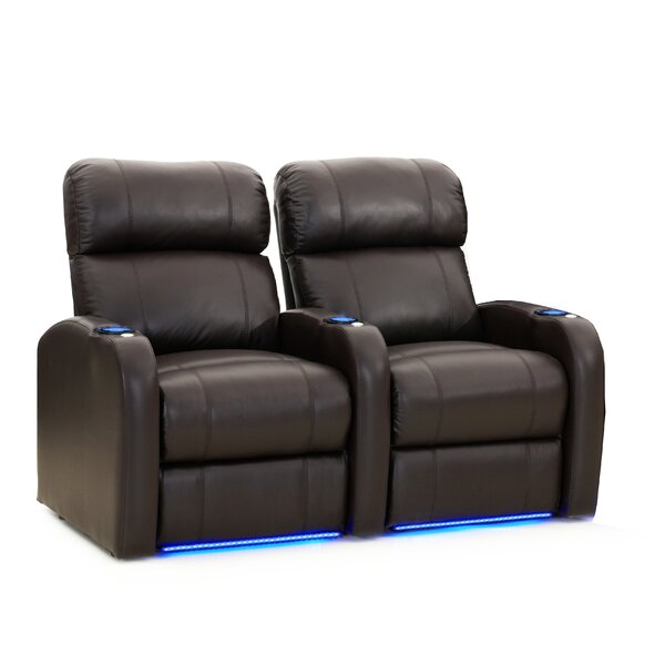 Leather Home Theater Sofa (Row Of 2) By Winston Porter