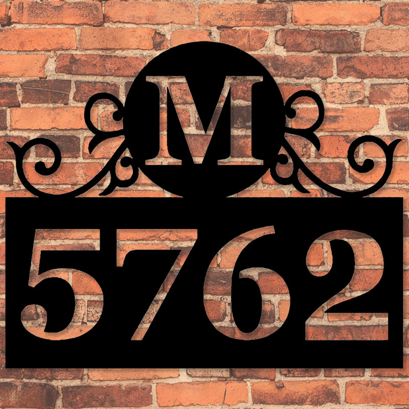 Sea Biscuit Metal Designs Top Letter Address Monogram Sign 1