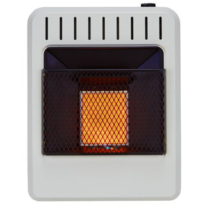 Dual Fuel Ventless Infrared 10,000 BTU Natural Gas / Propane Wall Mounted Heater with Automatic Thermostat