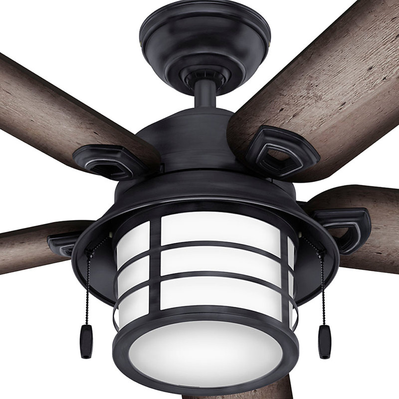 Hunter Fan 54 Key Biscayne 5 Blade Outdoor Ceiling Fan Light Kit