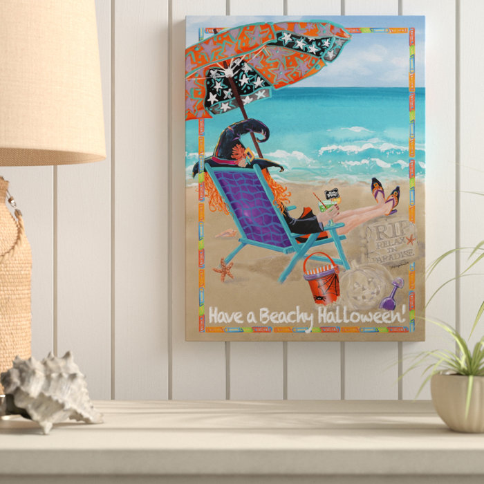 Highland Dunes Beachy Halloween Acrylic Painting Print On