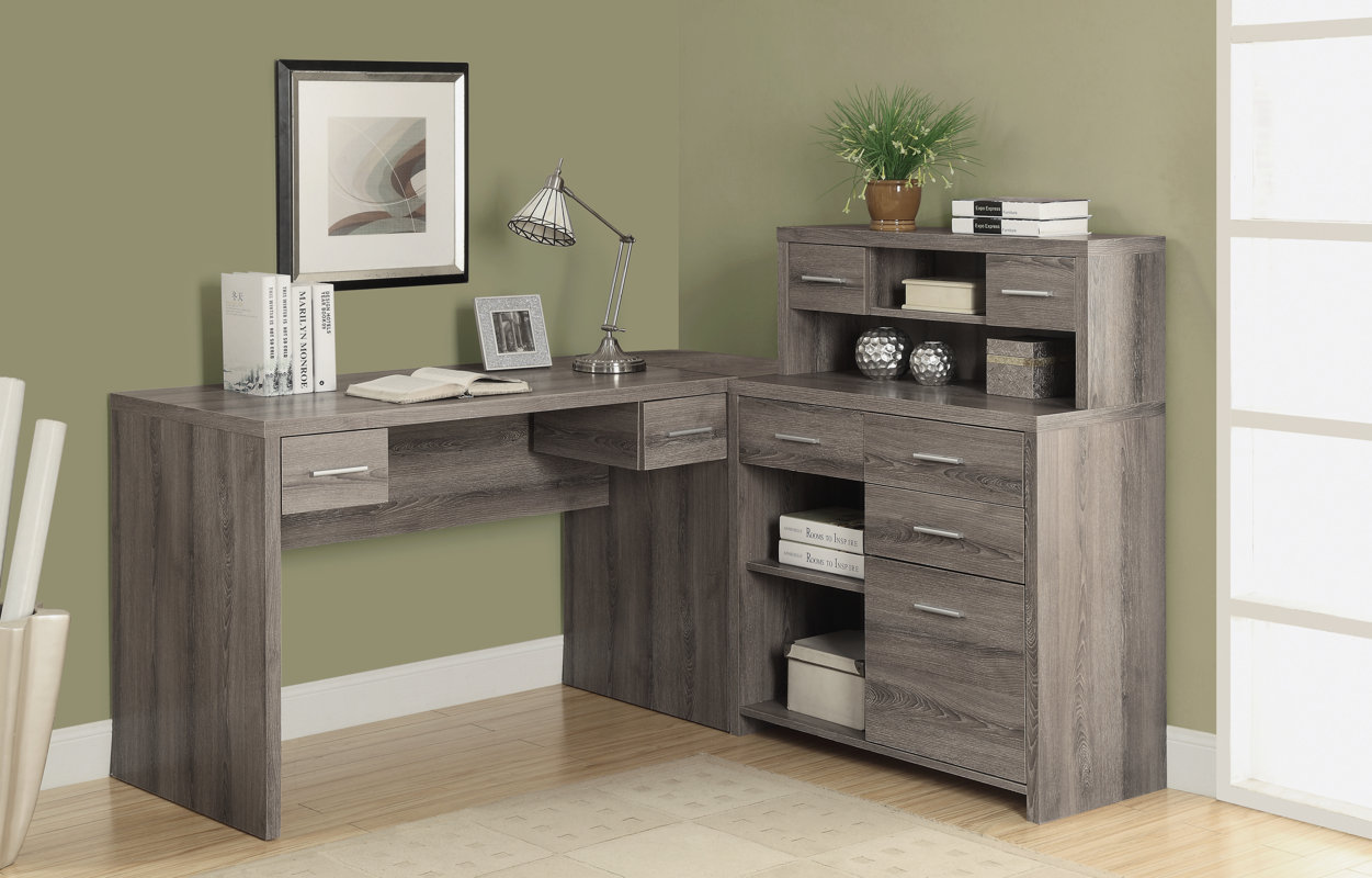 Latitude Run Milford L-Shaped Computer Desk with Hutch &amp; Reviews
