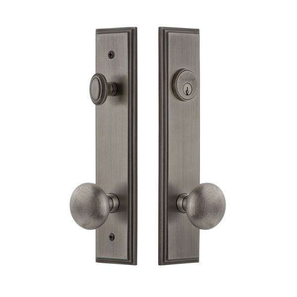 Carré Tall Plate Single Cylinder One Piece Knobset with Knob by Grandeur