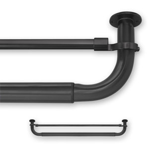 French Pipe Curtain Rod Wayfair Effie Return Double Curtain Rod