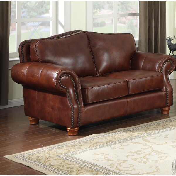 Battista Premium Leather Loveseat By Darby Home Co