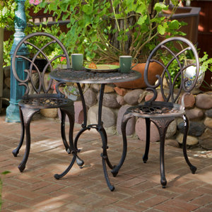 Hawking 3 Piece Palms Aluminum Copper Bistro Set