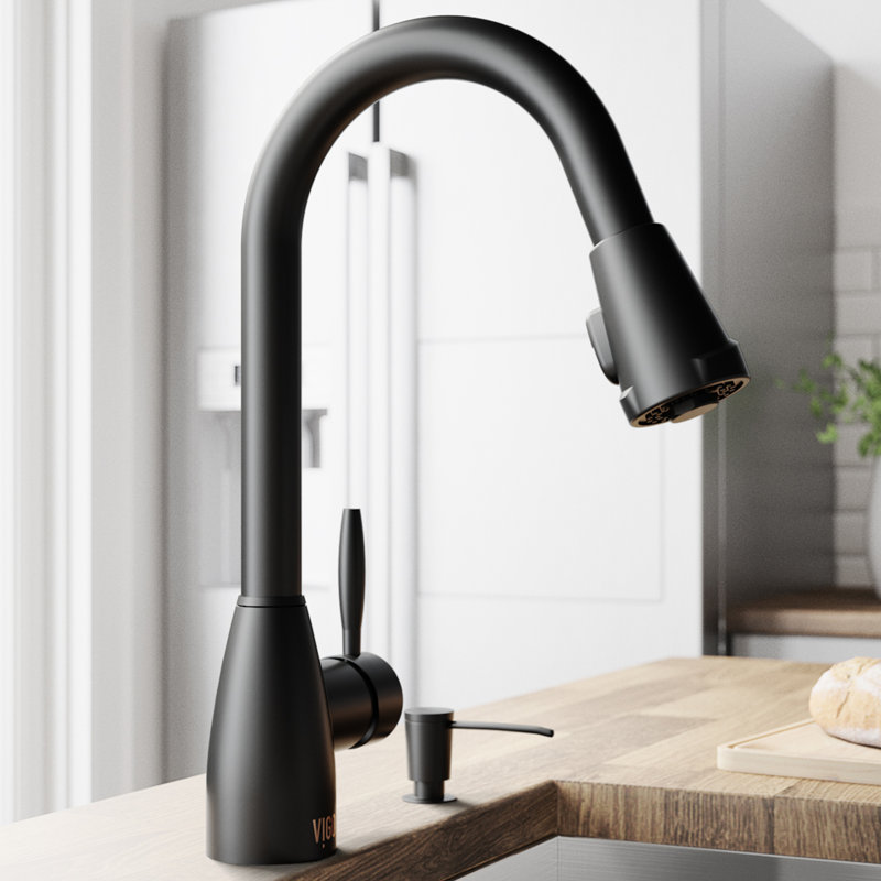 Vigo Graham Pull Down Single Handle Kitchen Faucet With Optional