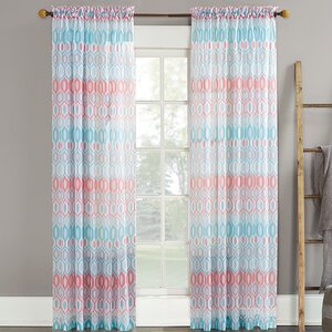 Vernell Geometric Sheer Thermal Rod Pocket Single Curtain Panel