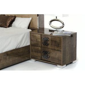 Fruge 2 Drawer MDF Nightstand by Orren Ellis