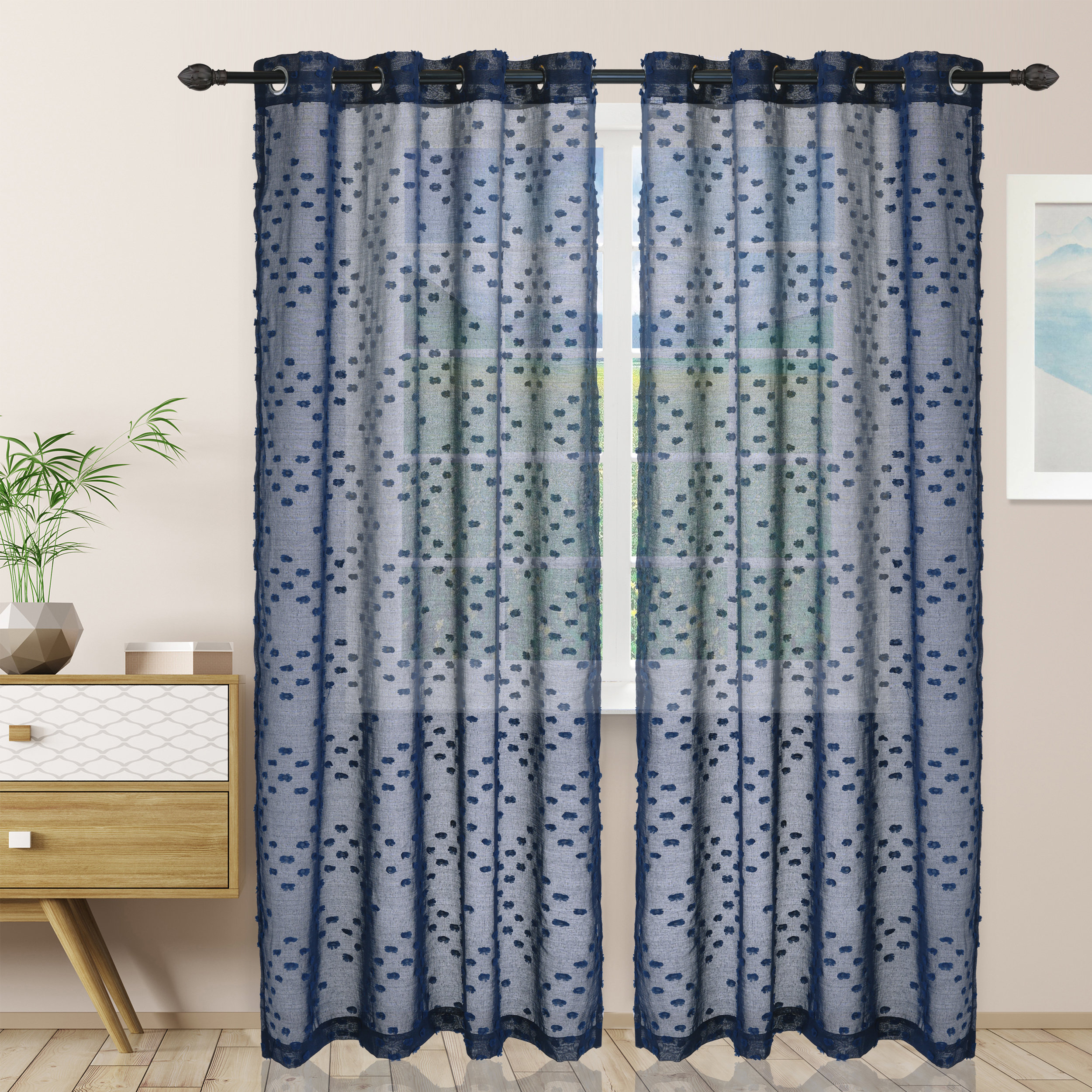Ivy Bronx Makale Floral Sheer Grommet Curtains Drapes Reviews