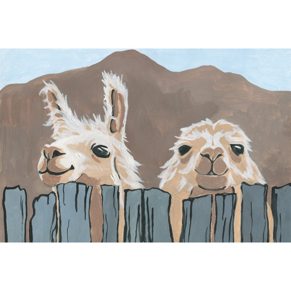 Brayden Studio Peekaboo Llamas Acrylic Painting Print On Wrapped