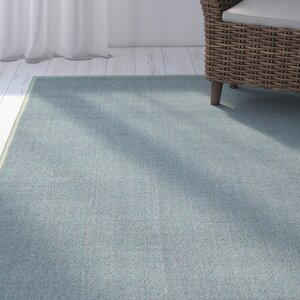 Jupiter Inlet Colony Maxy Home Solid Single Color Plain Ocean Blue Area Rug