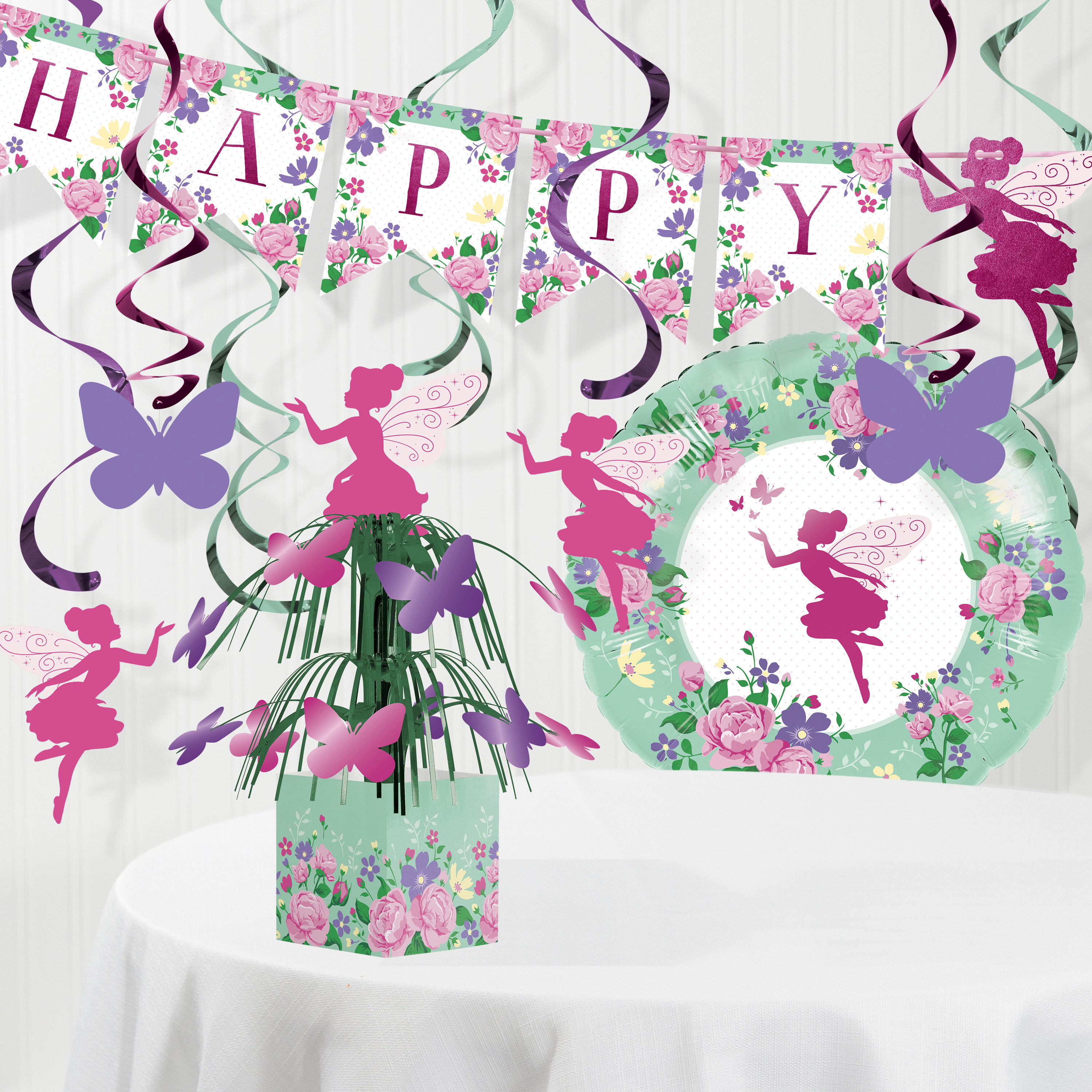PACK 2 PINK FAIRY HAPPY BIRTHDAY EMBELLISHMENTS FOR CARDS OR CRAFTS