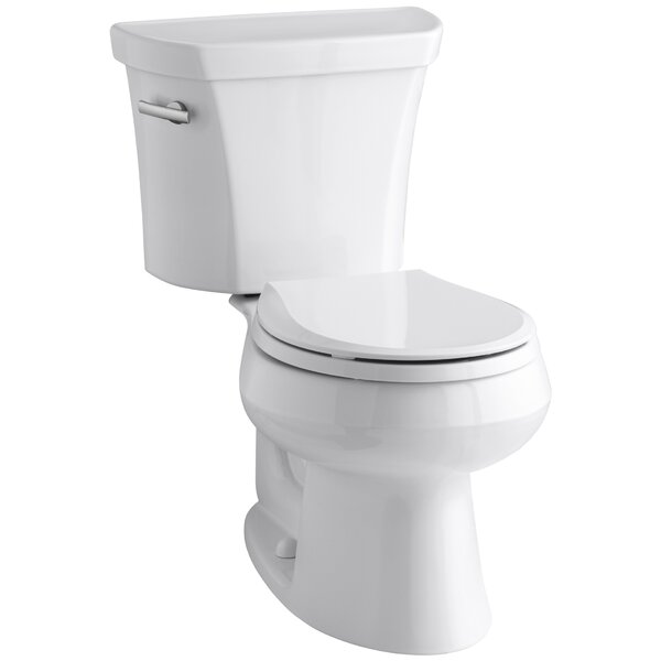 Wellworth Two-Piece Round-Front 1.6 GPF Toilet with Class Five Flush Technology and Left-Hand Trip Lever by Kohler