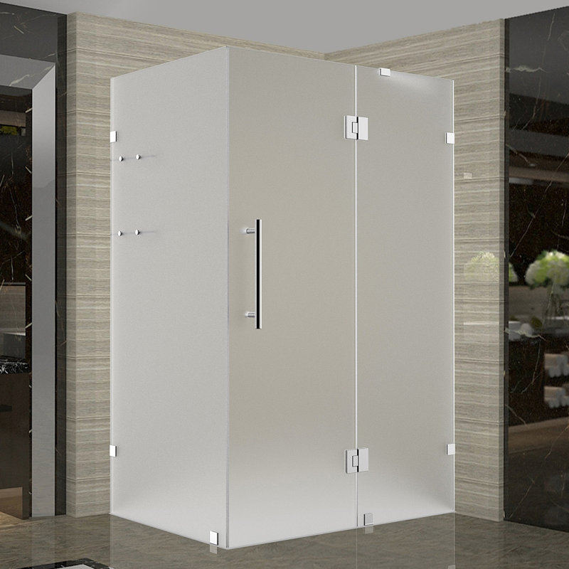 SEN992F-SS-3732-10 Avalux GS 37" x 72" Hinged Frameless Shower Door