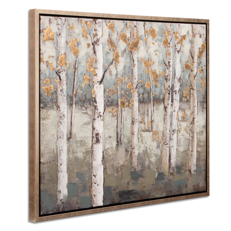 Charlton Home Amongst The Birch Trees Framed Graphic Art Print