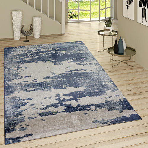 Rutherford Flatweave Blue/Grey Rug Borough Wharf Rug size: Runner 80 x 300cm