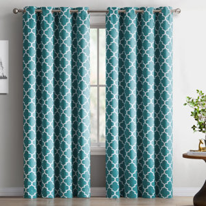 Kuhlmann Lattice Geometric Blackout Thermal Grommet Curtain Panels (Set of 2)