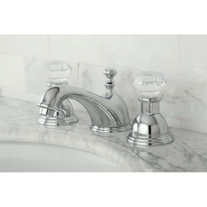 Celebrity Celebrity Double Crystal Handle Widespread Bathroom Faucet with Brass Pop-Up Drain