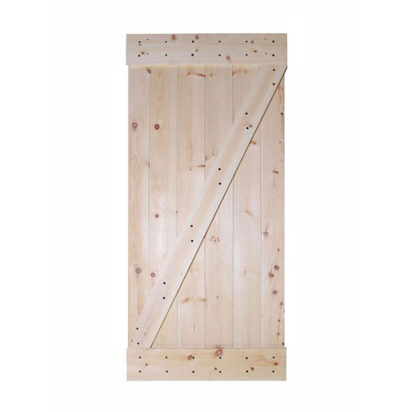 Solid Wood Panelled Pine Interior Barn Door by Calhome