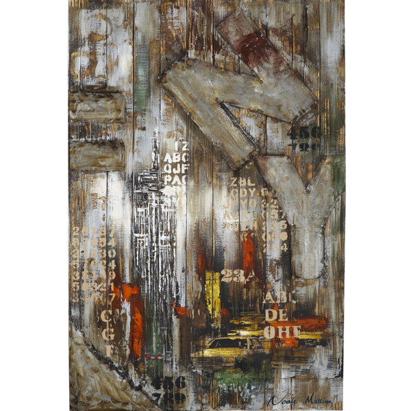 Majestic Mirror Urban New York City Abstract Painting Print Plaque